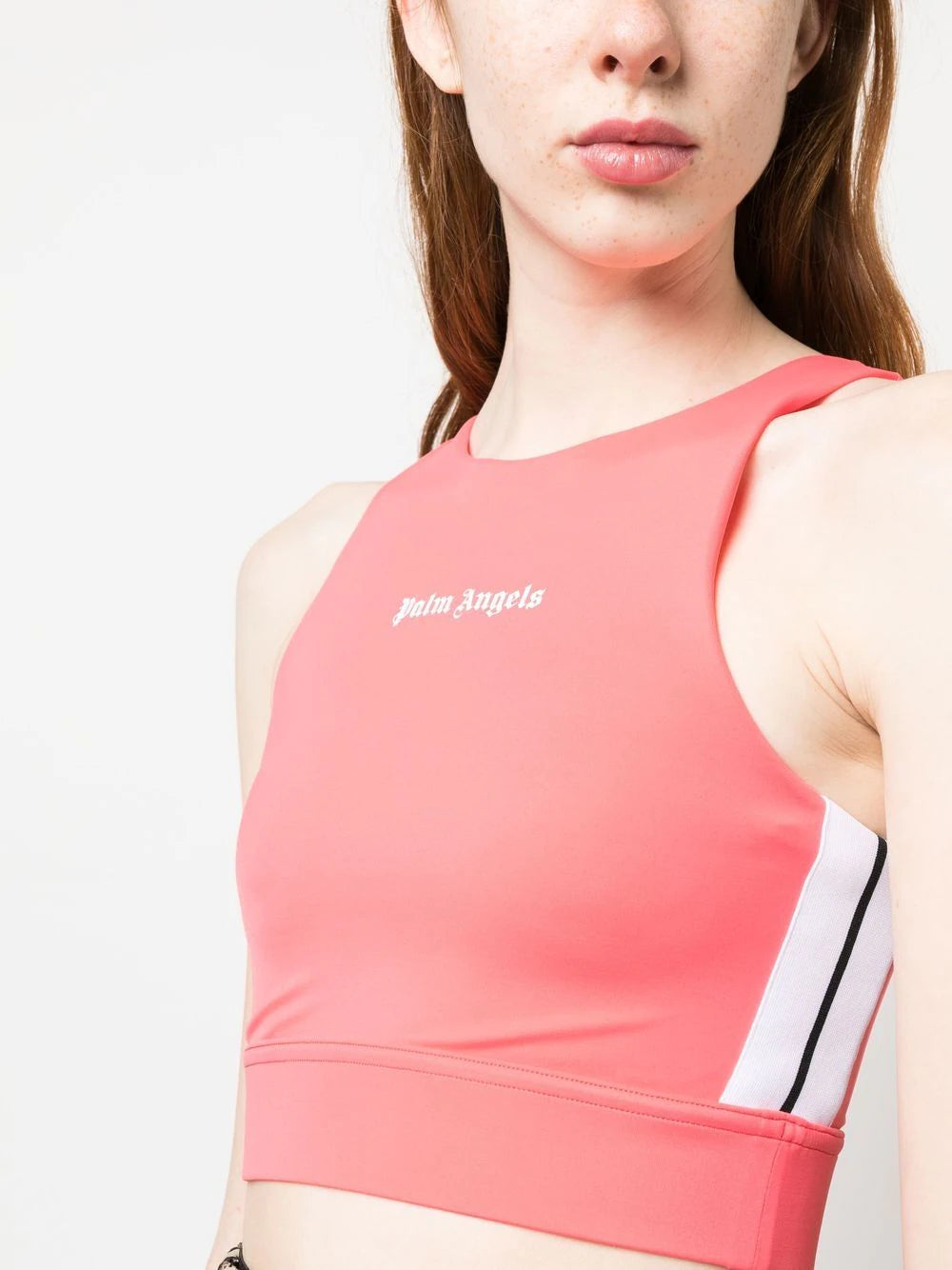 PALM ANGELS WOMEN Track Training Top Fucshia/White - MAISONDEFASHION.COM