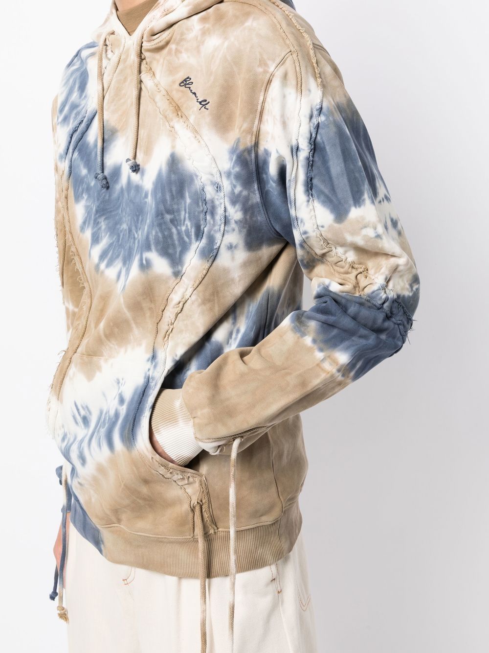 BLUEMARBLE Tie-dye print hoodie Blue Brown - MAISONDEFASHION.COM