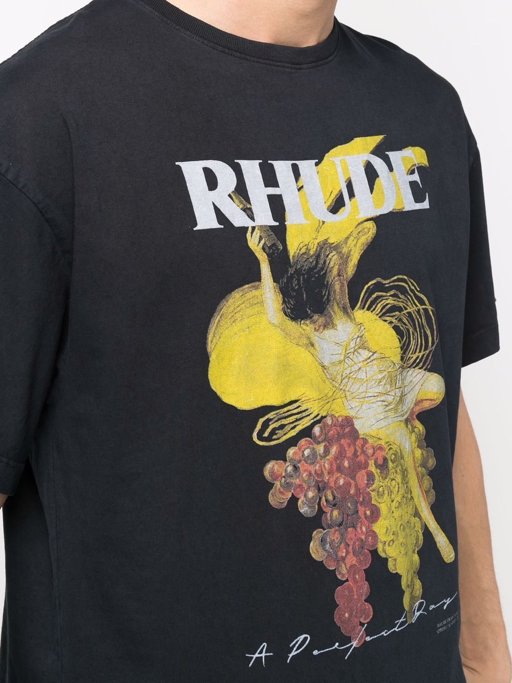 RHUDE A Perfect Day T-Shirt Black - MAISONDEFASHION.COM