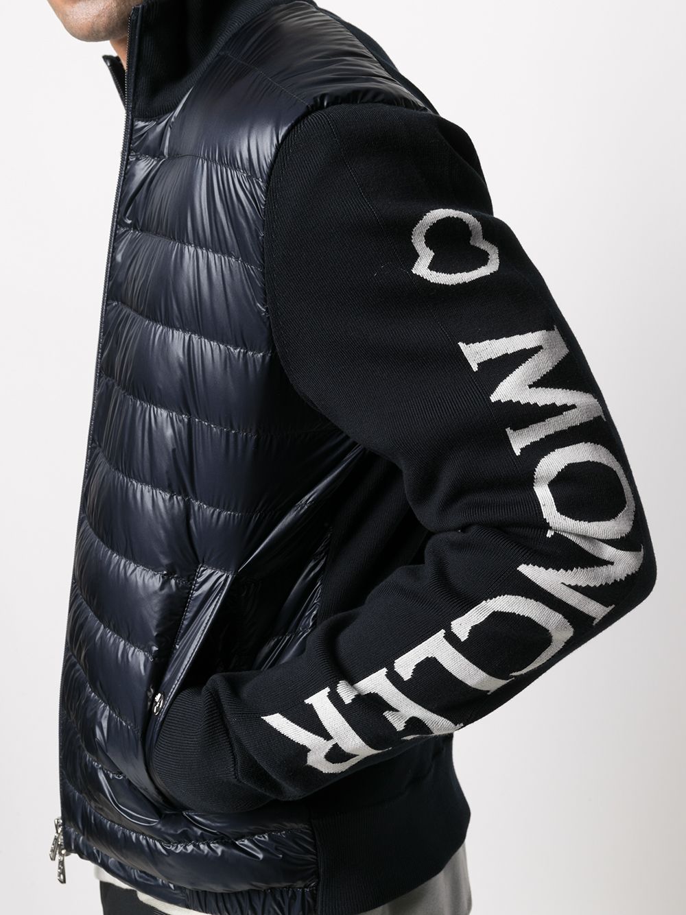 MONCLER Cardigan Tricot Logo Jacket Navy - MAISONDEFASHION.COM