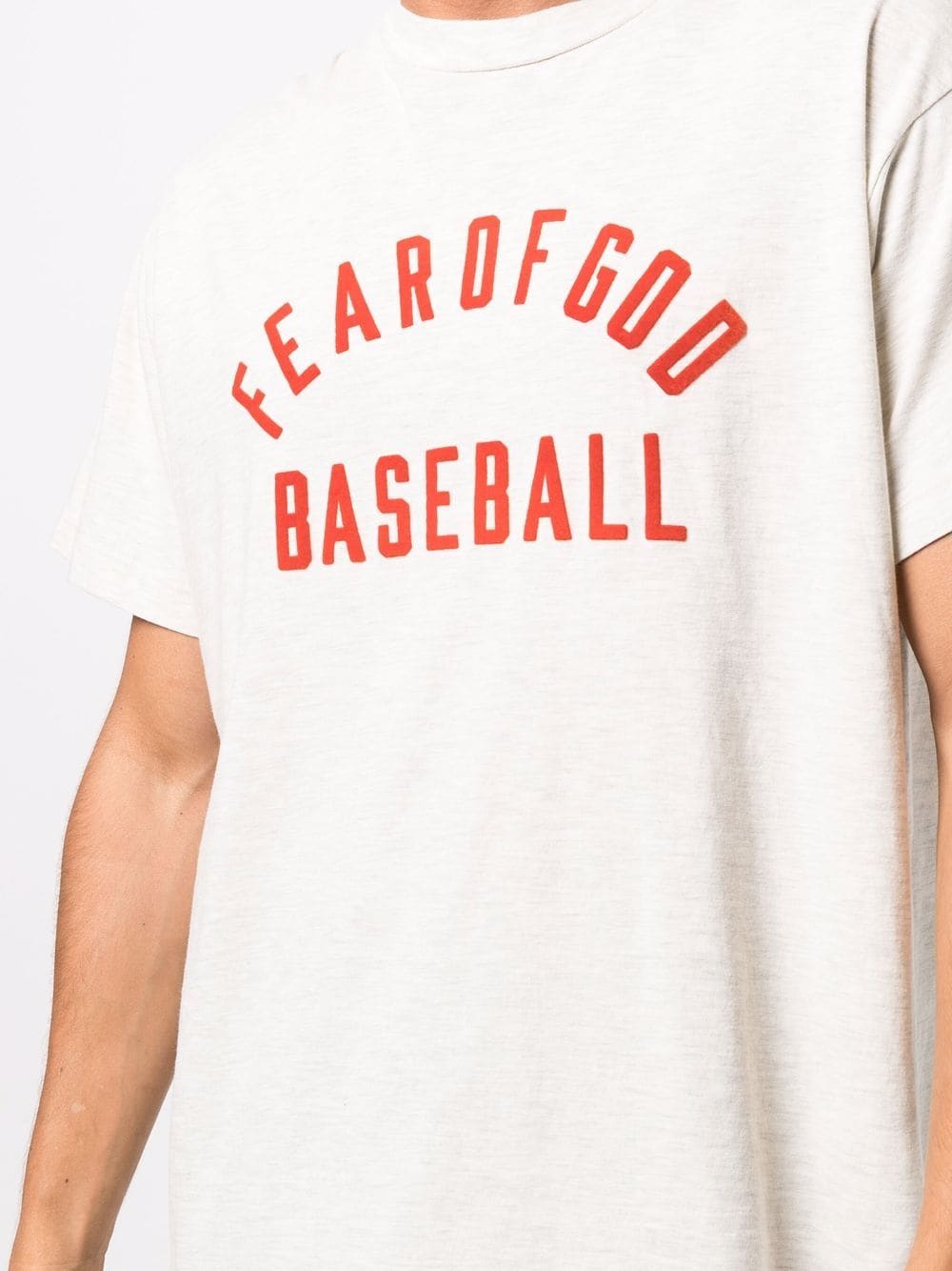 FEAR OF GOD Baseball Logo T-Shirt Cream - MAISONDEFASHION.COM