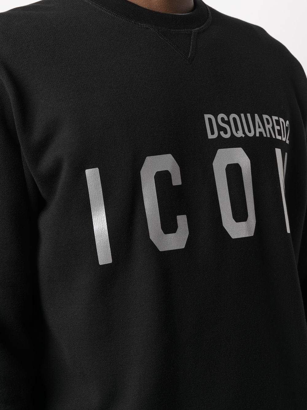 DSQUARED2 Reflective Icon Logo Print Sweatshirt Black