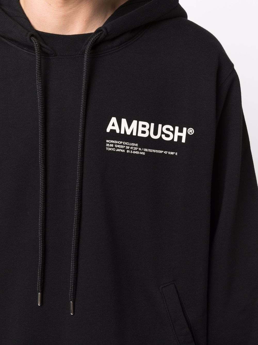 AMBUSH Fleece Workshop Hoodie Black - MAISONDEFASHION.COM