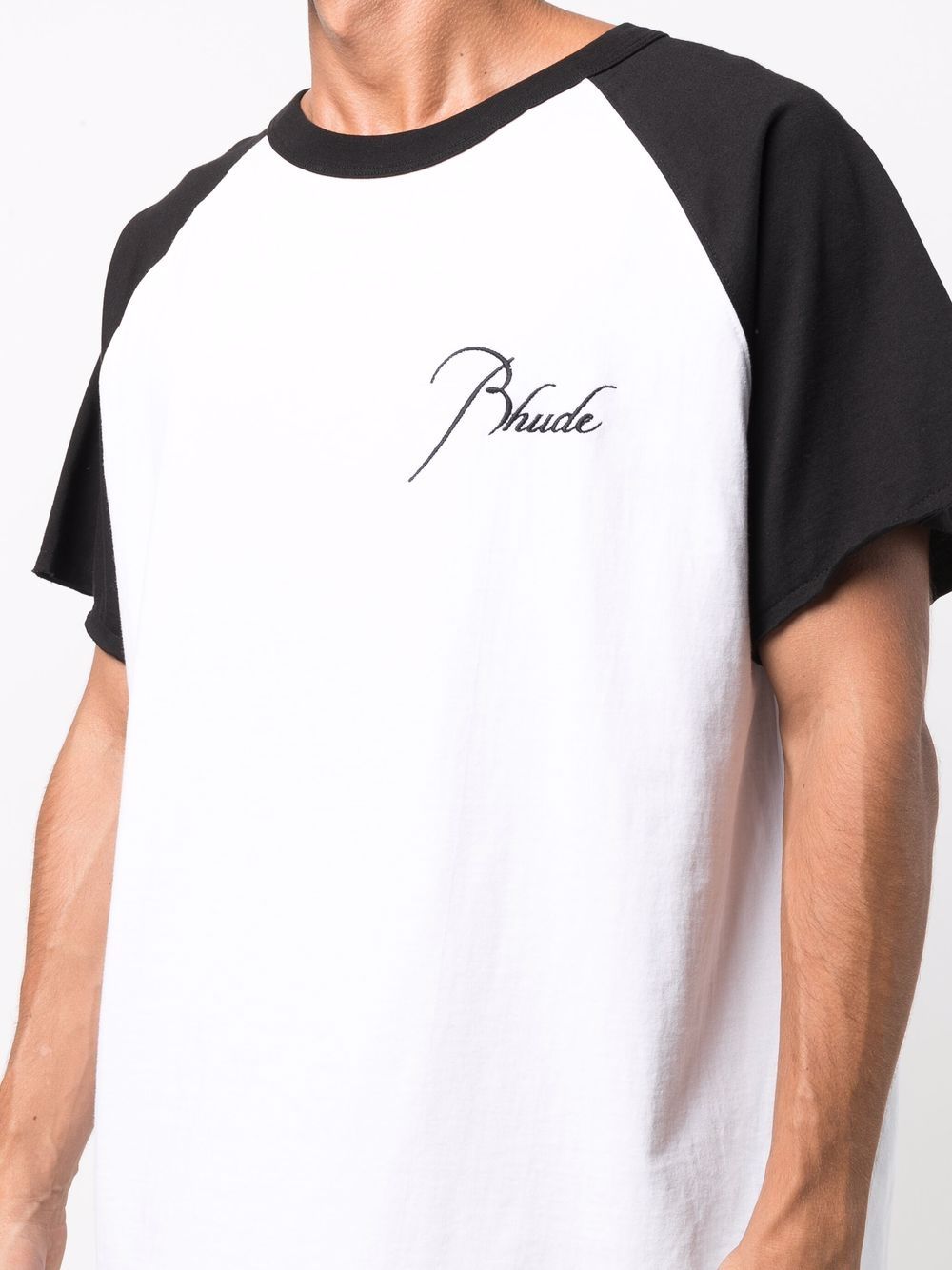 RHUDE Raglan T-Shirt Black/White - MAISONDEFASHION.COM