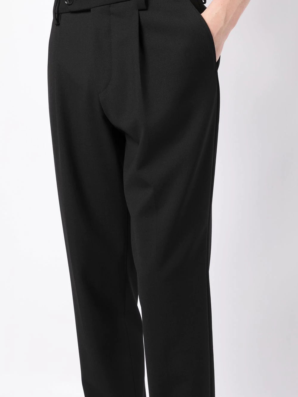 BOSS Cropped slim-cut trousers Black - MAISONDEFASHION.COM