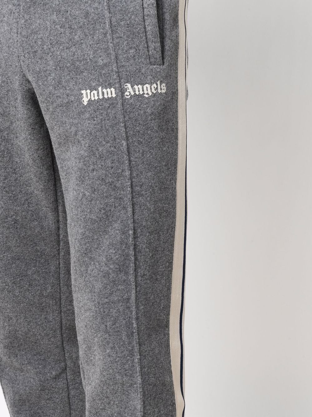 PALM ANGELS Logo Wool Track Pants Grey - MAISONDEFASHION.COM