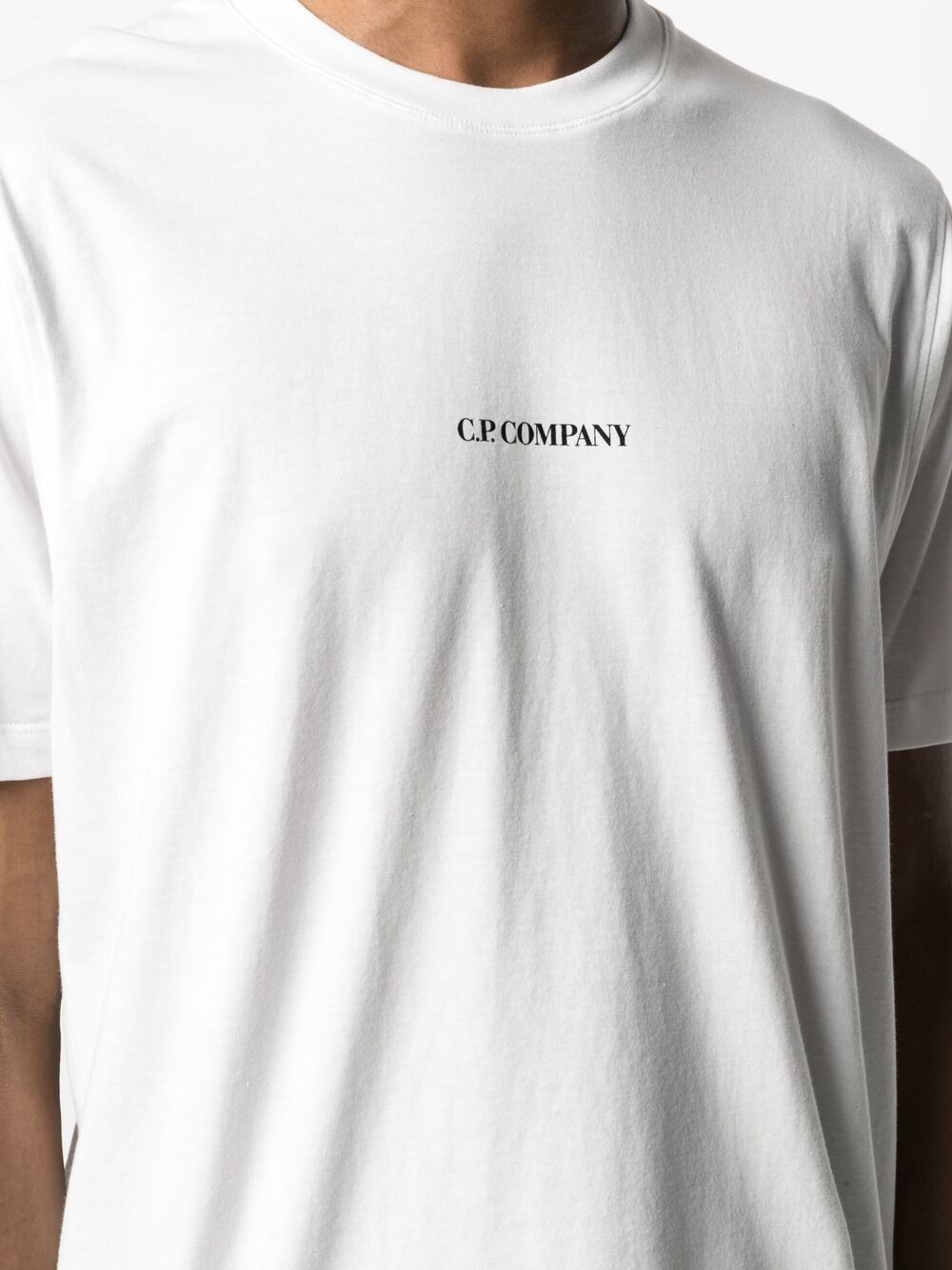 C.P. COMPANY Logo Print T-Shirt White - MAISONDEFASHION.COM