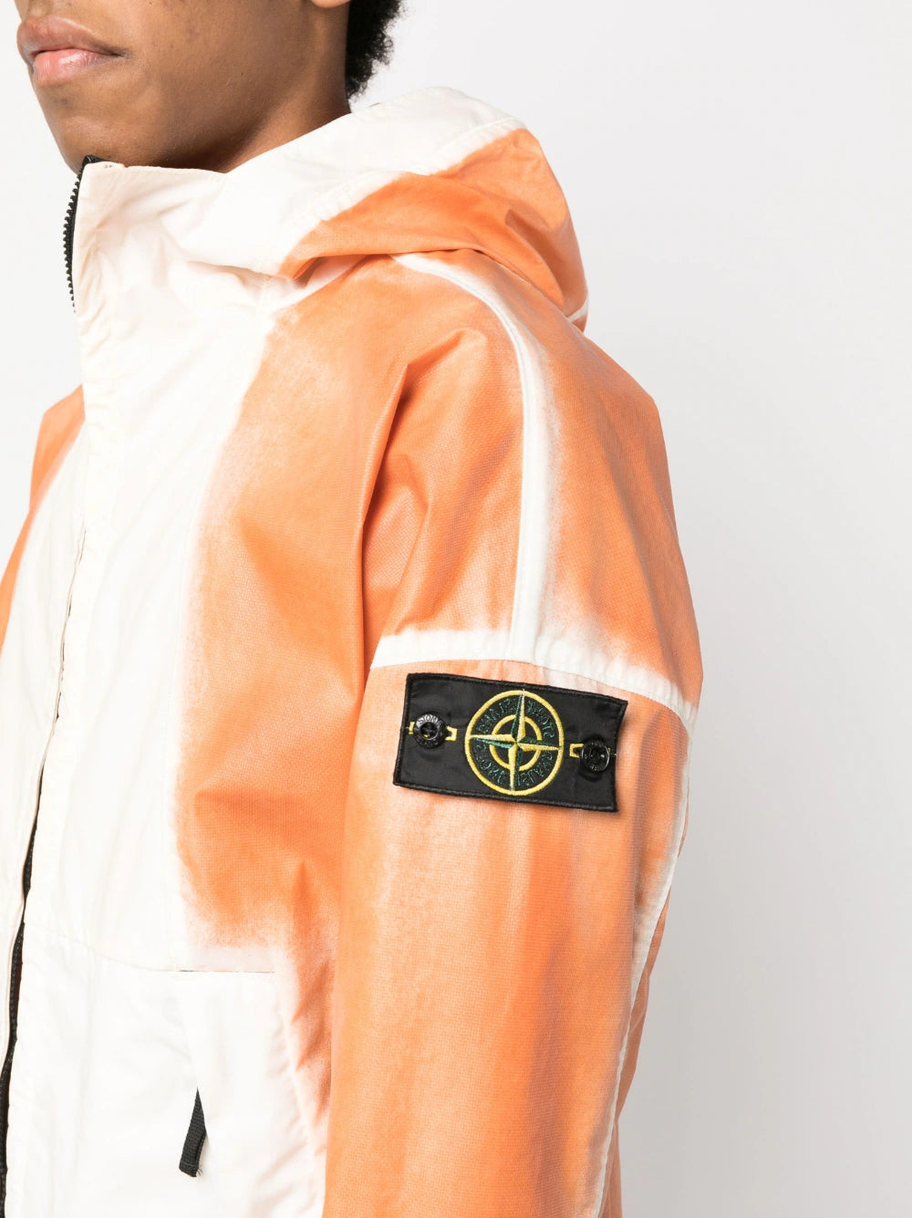 STONE ISLAND Hand Sprayed Mussola Jacket Orange - MAISONDEFASHION.COM