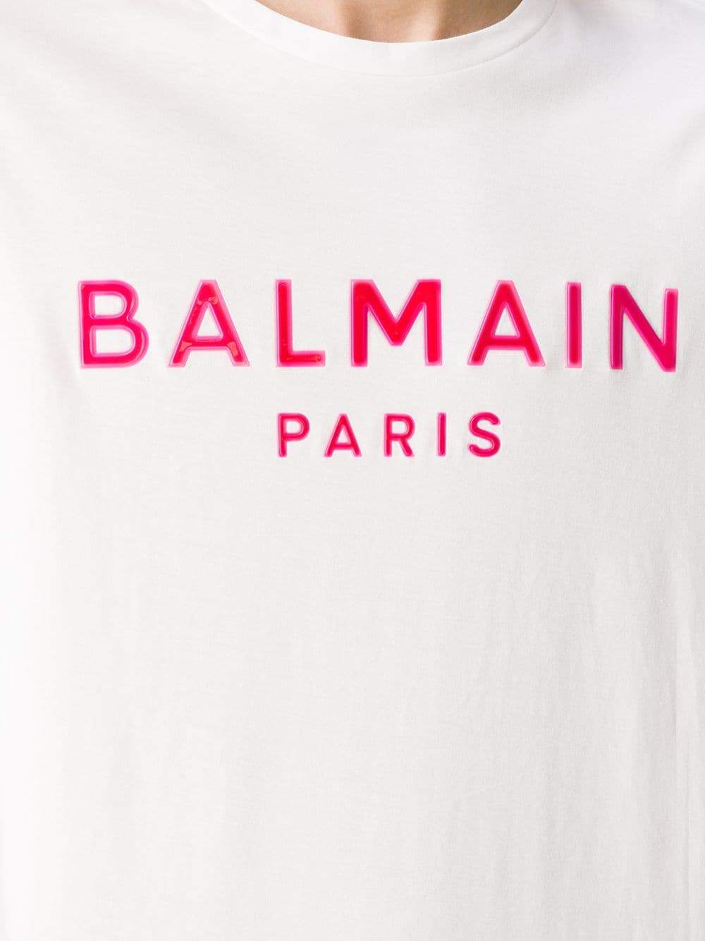 BALMAIN gel logo t-shirt white/pink - Maison De Fashion 