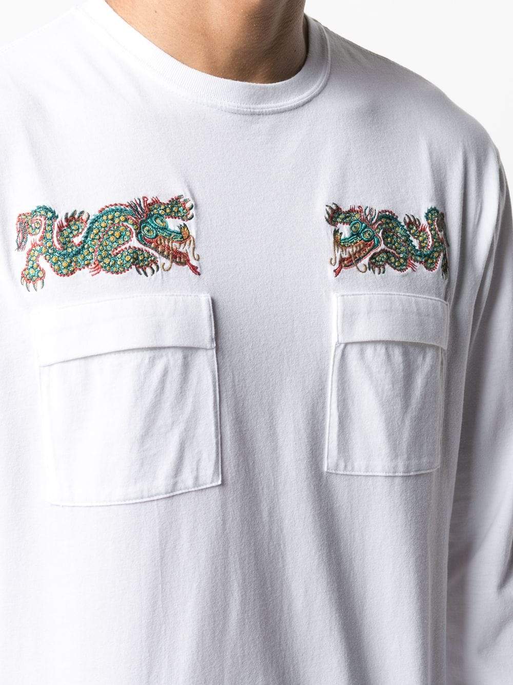 MAHARISHI Liberty Dragon Long Sleeve T-Shirt White - Maison De Fashion 