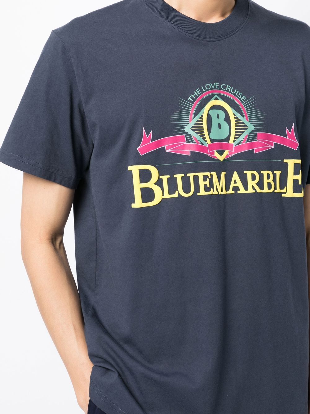 BLUEMARBLE Logo-print detail T-shirt Navy - MAISONDEFASHION.COM