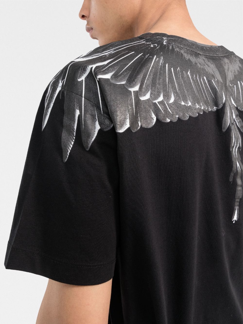 MARCELO BURLON Icon Wings Regular T-Shirt Black/Black - MAISONDEFASHION.COM