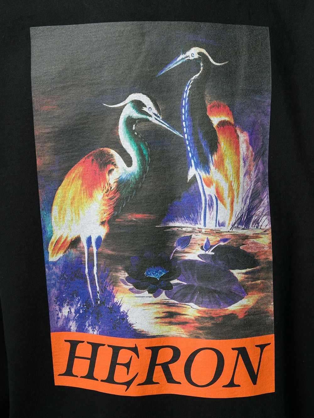 HERON PRESTON Graphic Print Long Sleeve T-shirt Black Maison De