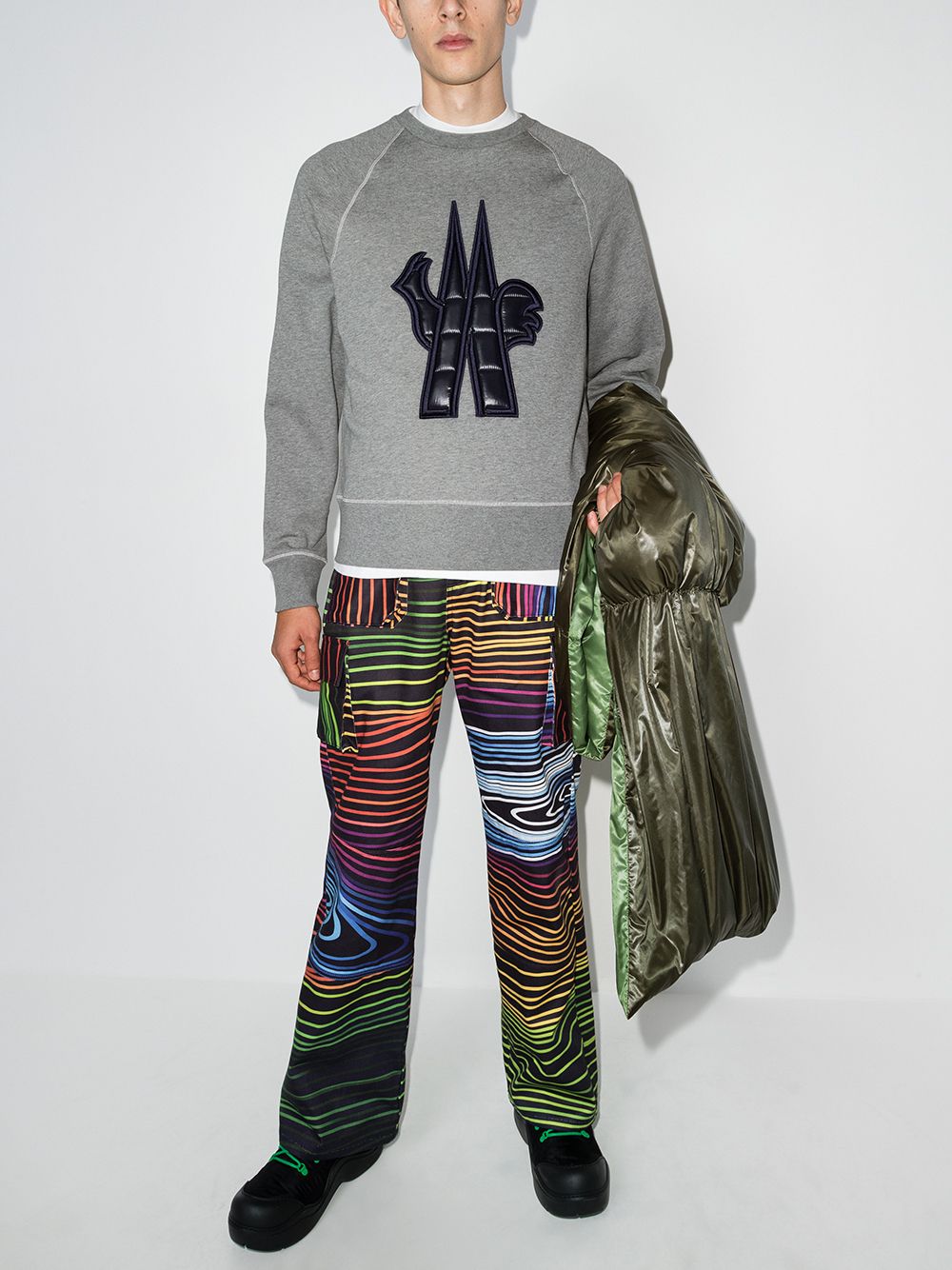 MONCLER GRENOBLE Padded Logo Sweatshirt Grey – MAISONDEFASHION.COM