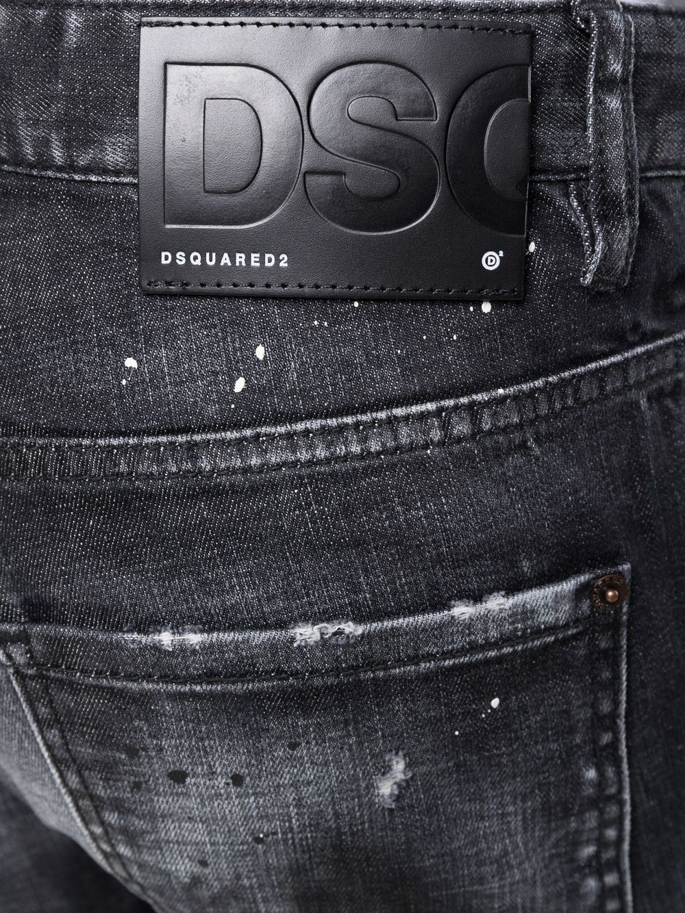 DSQUARED2 Mid Rise Distressed Jeans Black - MAISONDEFASHION.COM