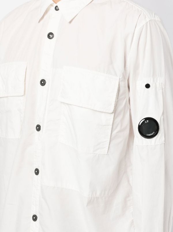 C.P COMPANY Poplin Utility Shirt White - MAISONDEFASHION.COM