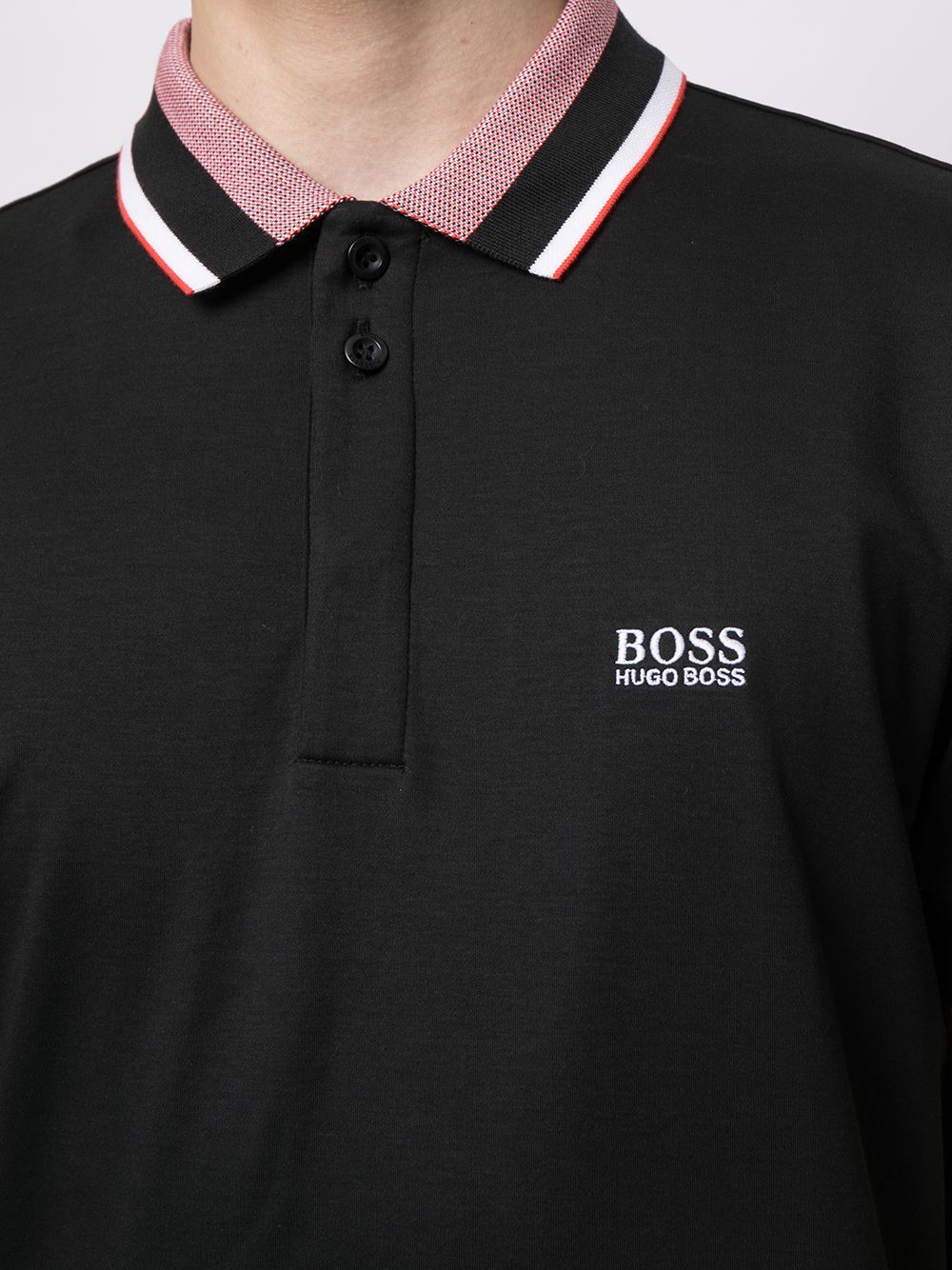 BOSS Paddy 1 Logo print polo shirt Black - MAISONDEFASHION.COM