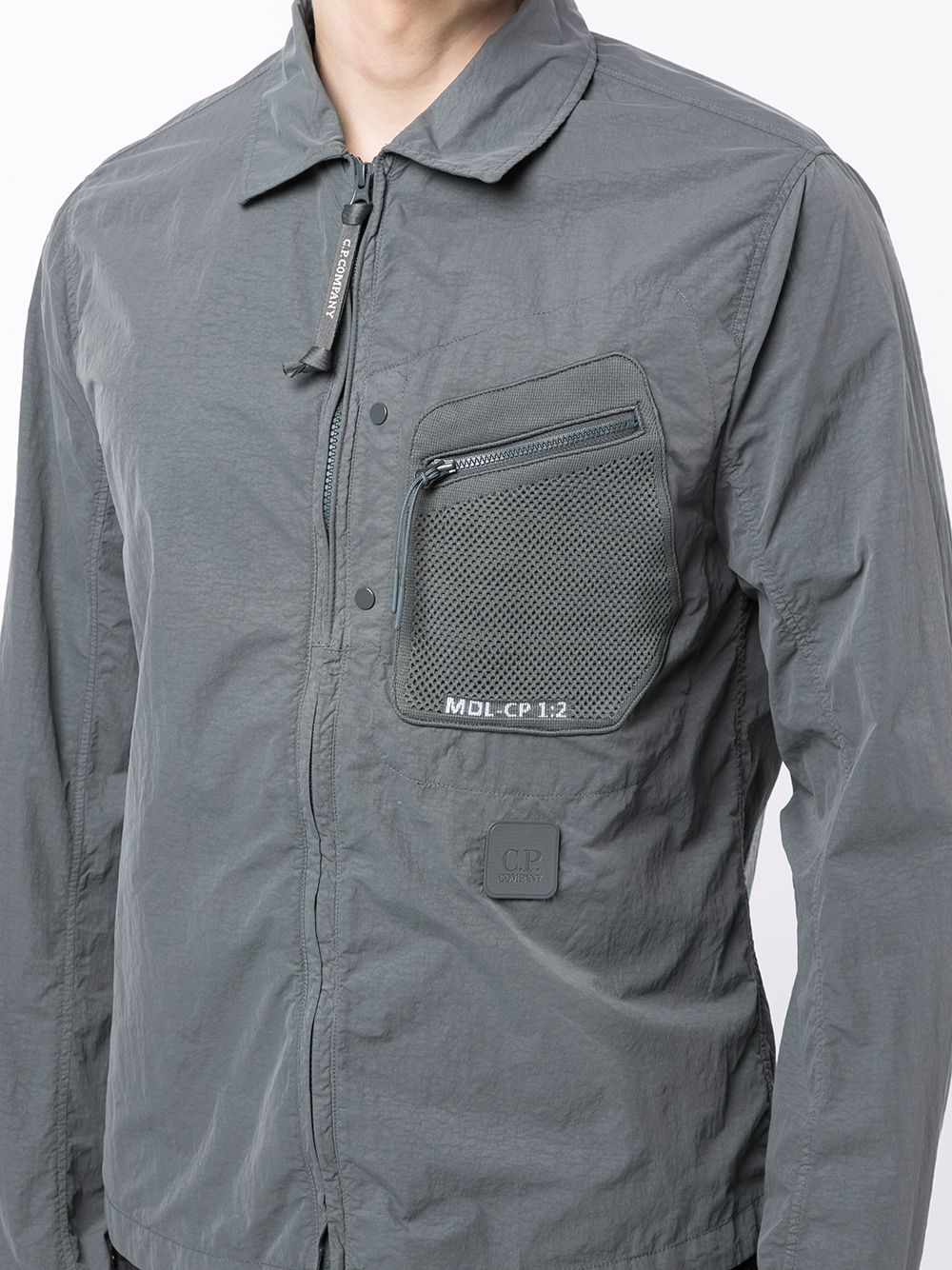 C.P. COMPANY Mesh pocket shirt jacket Grey - MAISONDEFASHION.COM