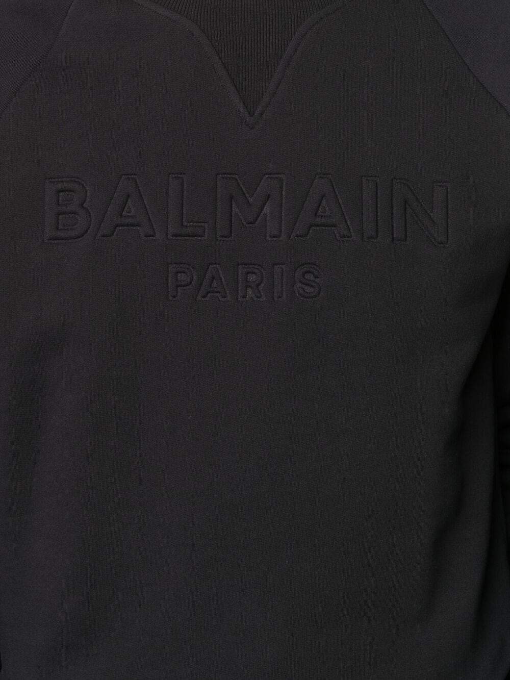 BALMAIN Logo-embossed sweatshirt Black - MAISONDEFASHION.COM