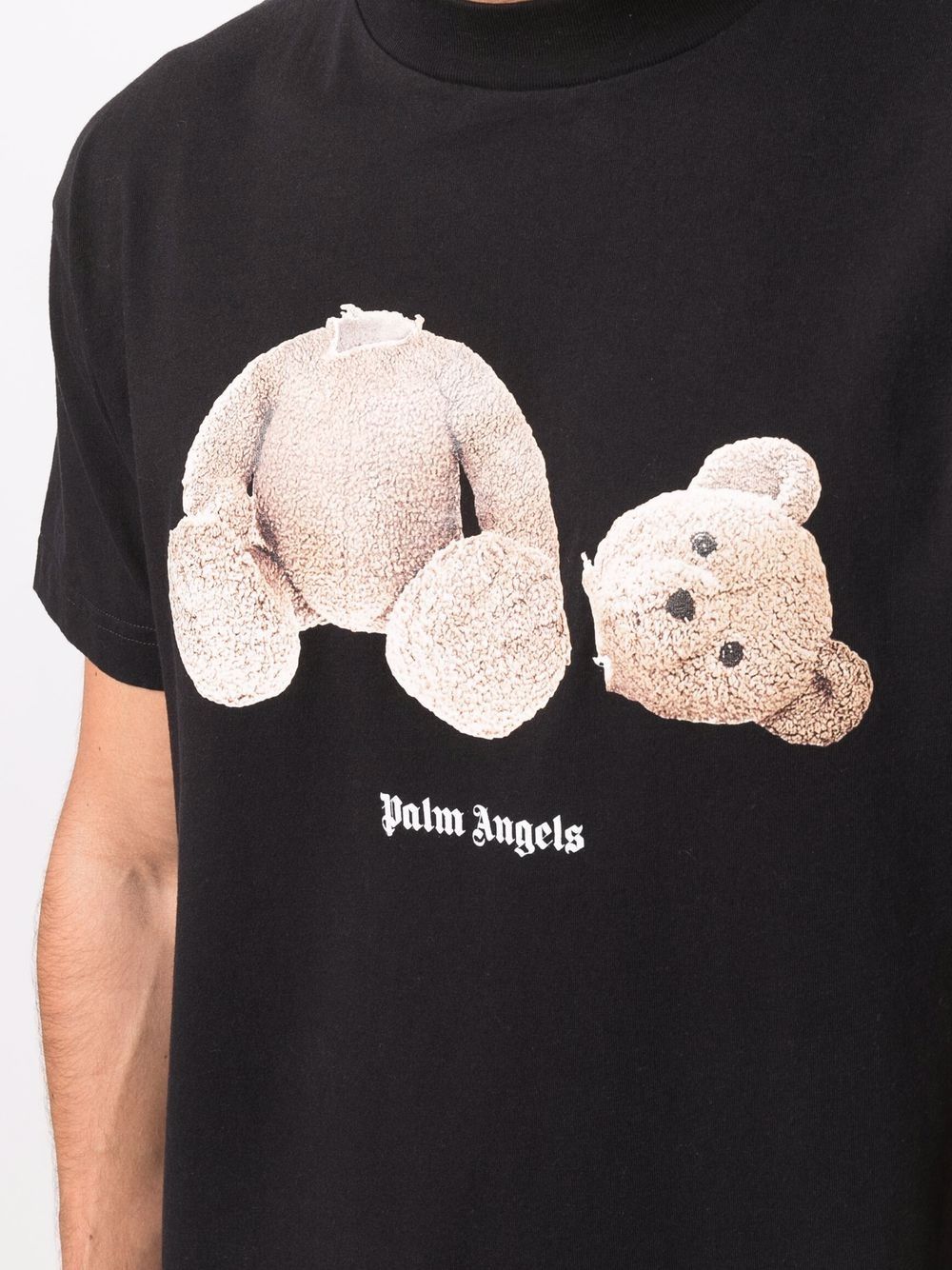 PALM ANGELS Bear Graphic T-Shirt Black - MAISONDEFASHION.COM