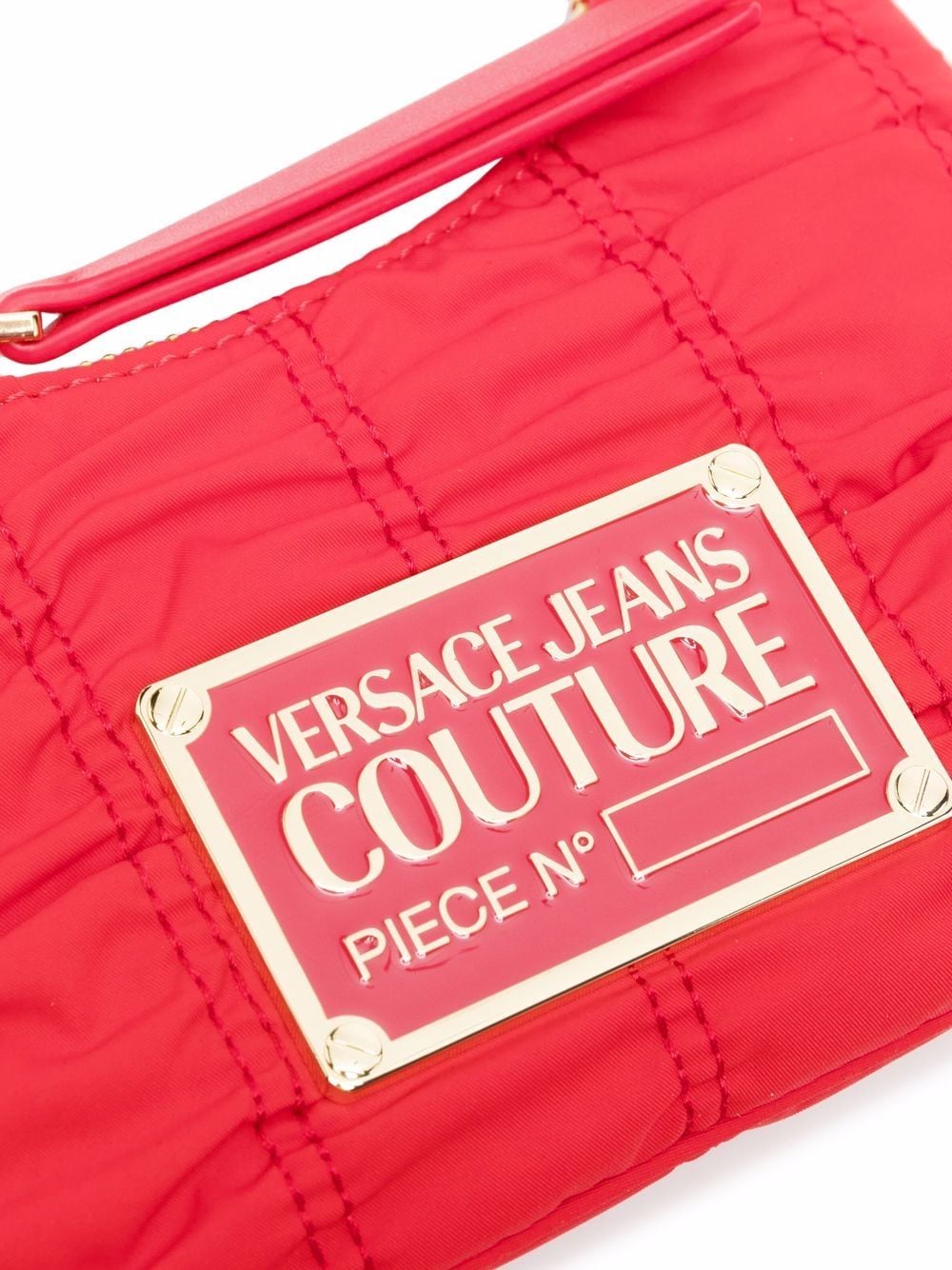 VERSACE JEANS COUTURE WOMEN Logo Pleated Bag Red - MAISONDEFASHION.COM