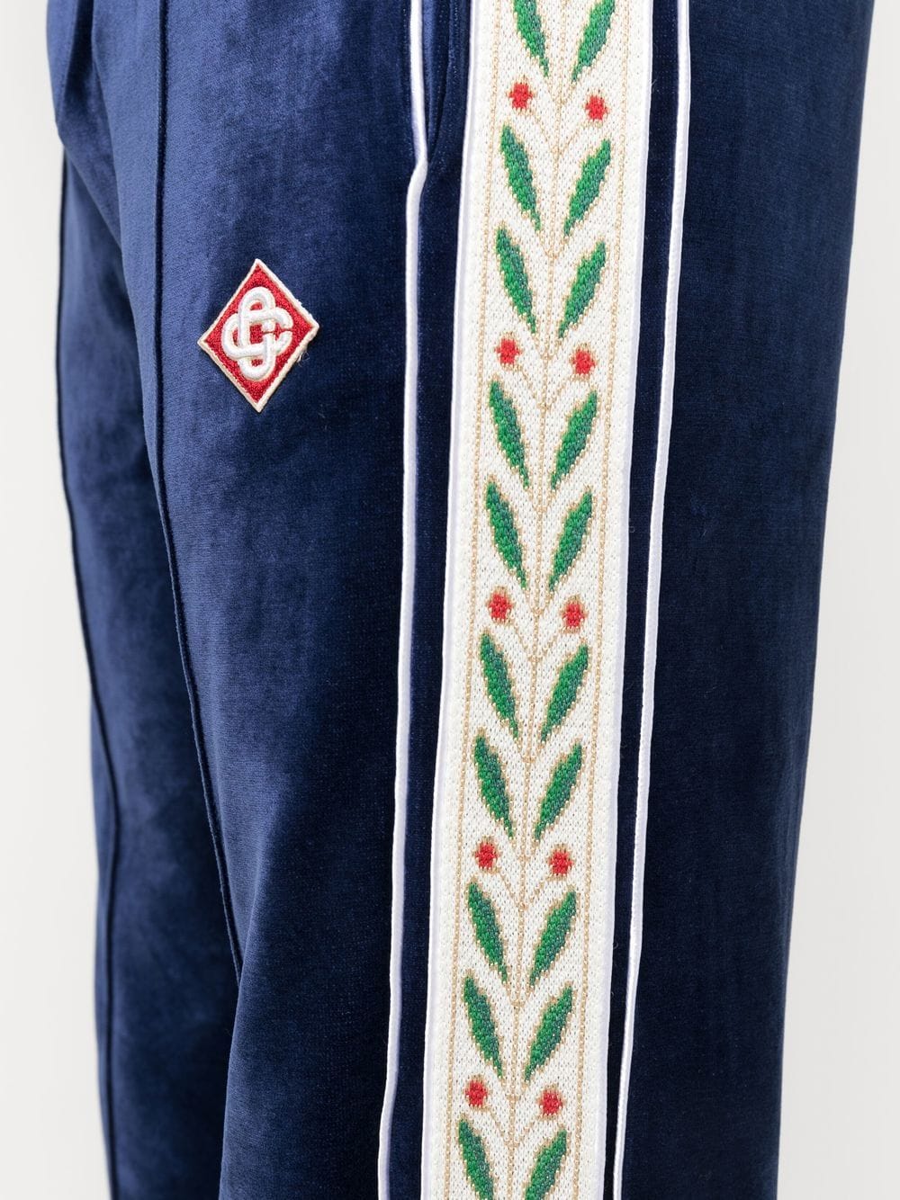 CASABLANCA Side-stripe Laurel Track Pants Blue/Multicolour - MAISONDEFASHION.COM