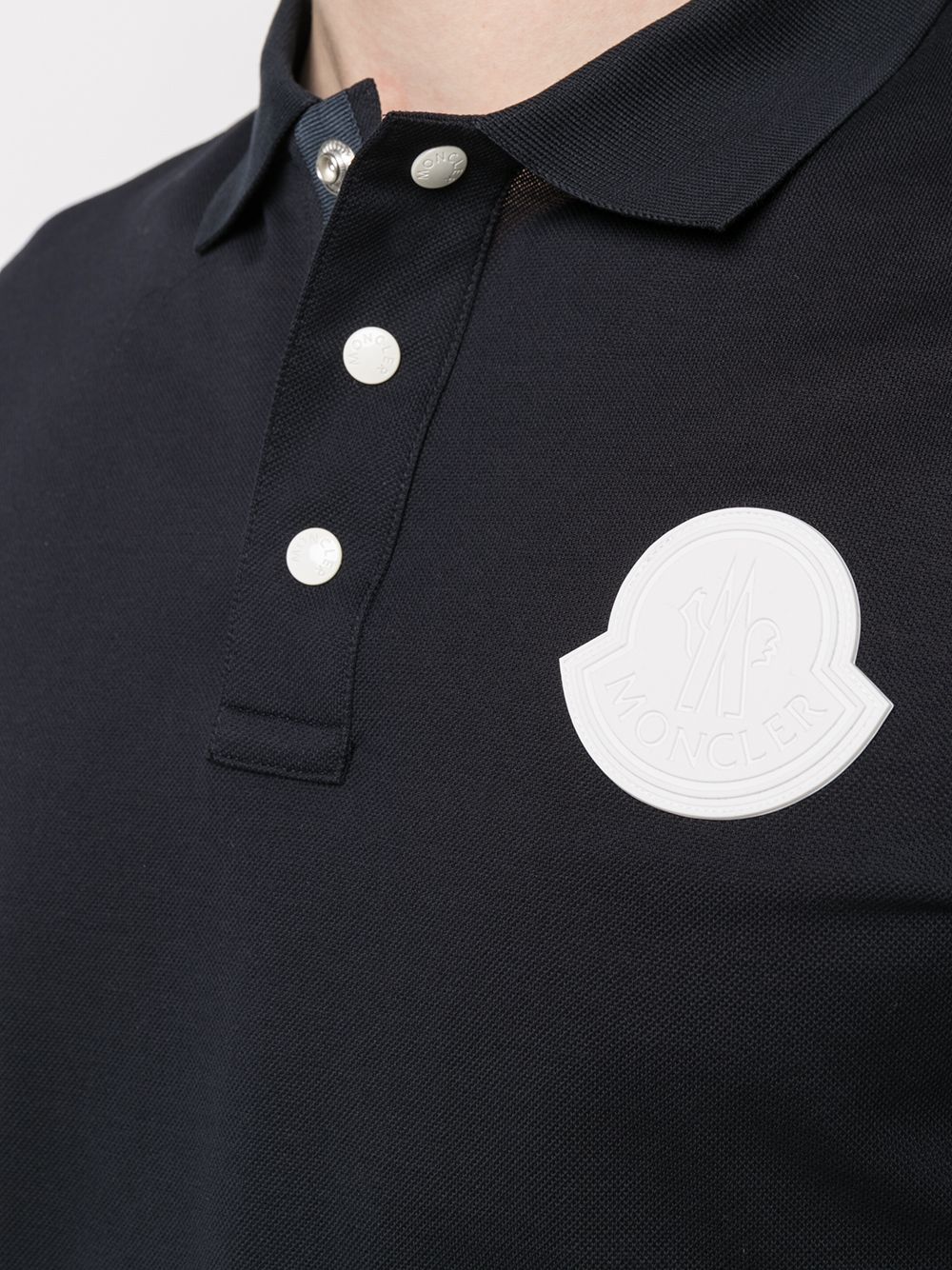 MONCLER Logo Polo Shirt Navy - MAISONDEFASHION.COM