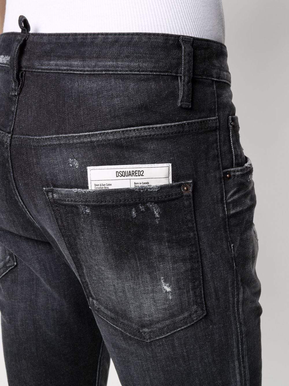 DSQUARED2 Skater distressed-effect slim jeans Black - MAISONDEFASHION.COM