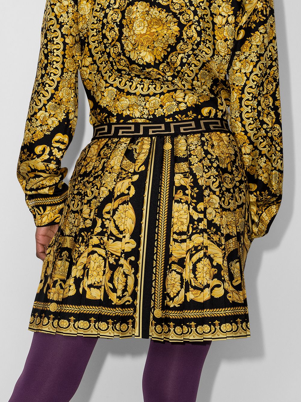 VERSACE KIDS Baroque Print Pleated Skirt - MAISONDEFASHION.COM