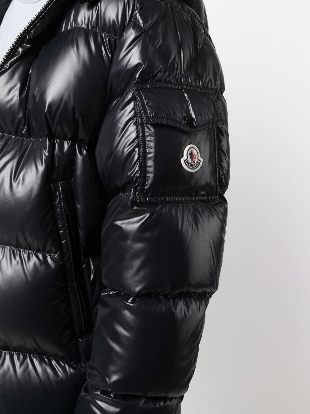 Moncler hooded padded jacket red Maison De Fashion