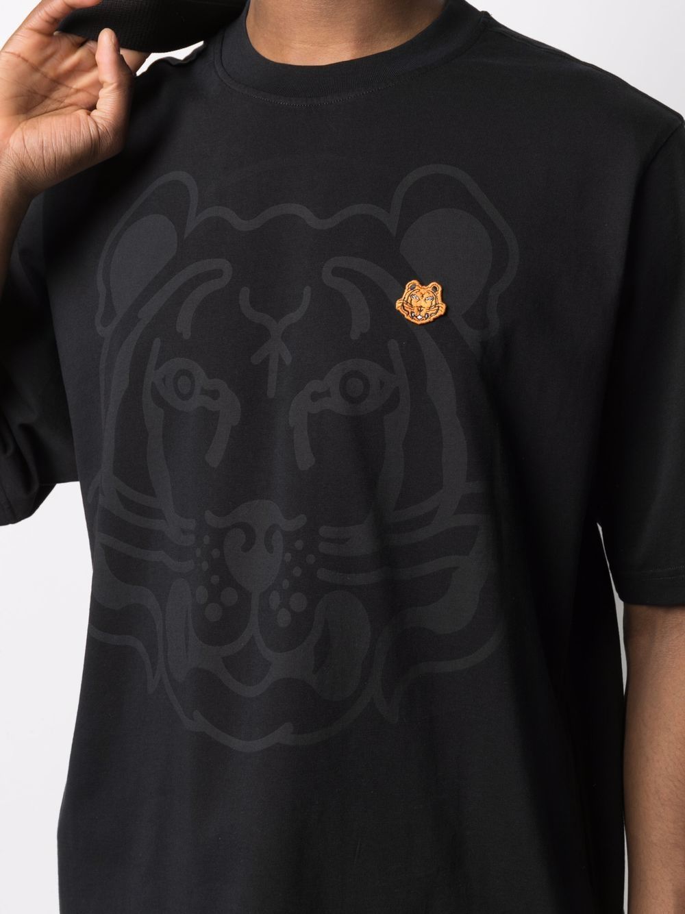 KENZO K Tiger Print T-Shirt Black - MAISONDEFASHION.COM