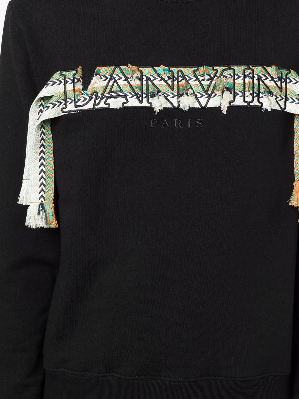 LANVIN Embroidered Curb Sweatshirt Black - MAISONDEFASHION.COM