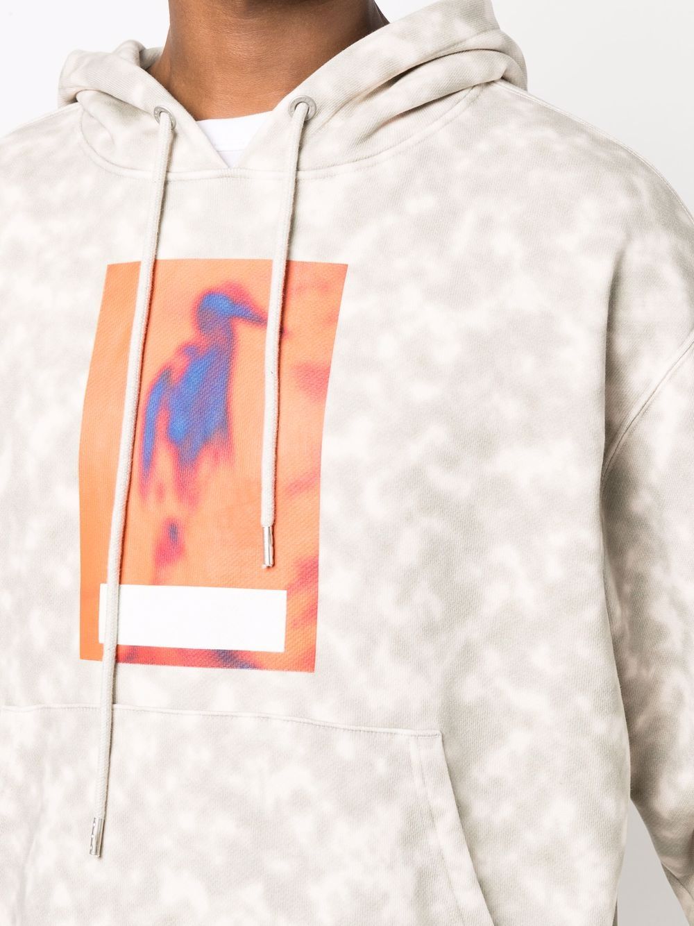 HERON PRESTON Censored Heron Graphic Hoodie Beige