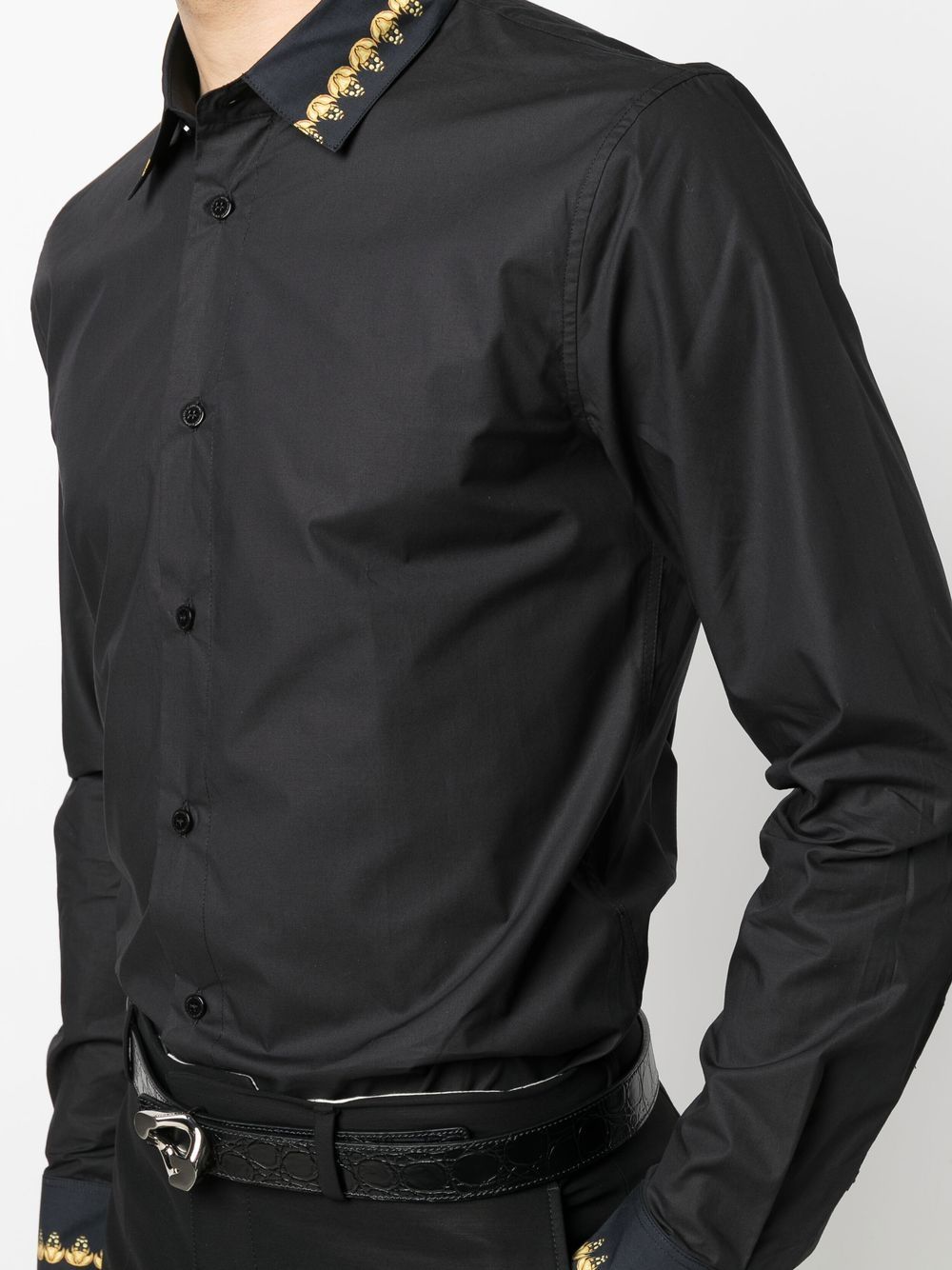 VERSACE Barocco Print Regular Fit Shirt Black - MAISONDEFASHION.COM