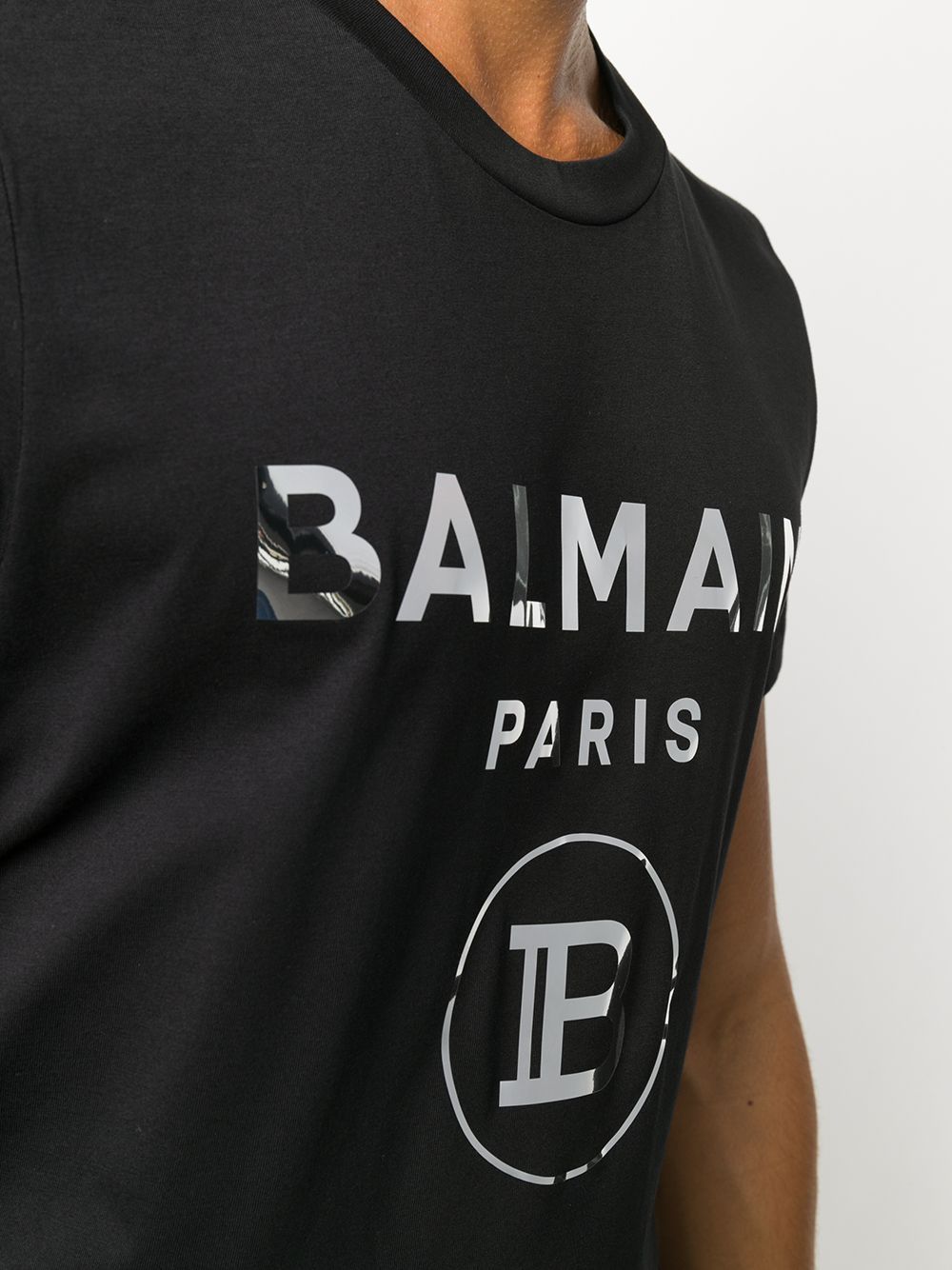 BALMAIN Mirrored Logo T-Shirt Black - Maison De Fashion 