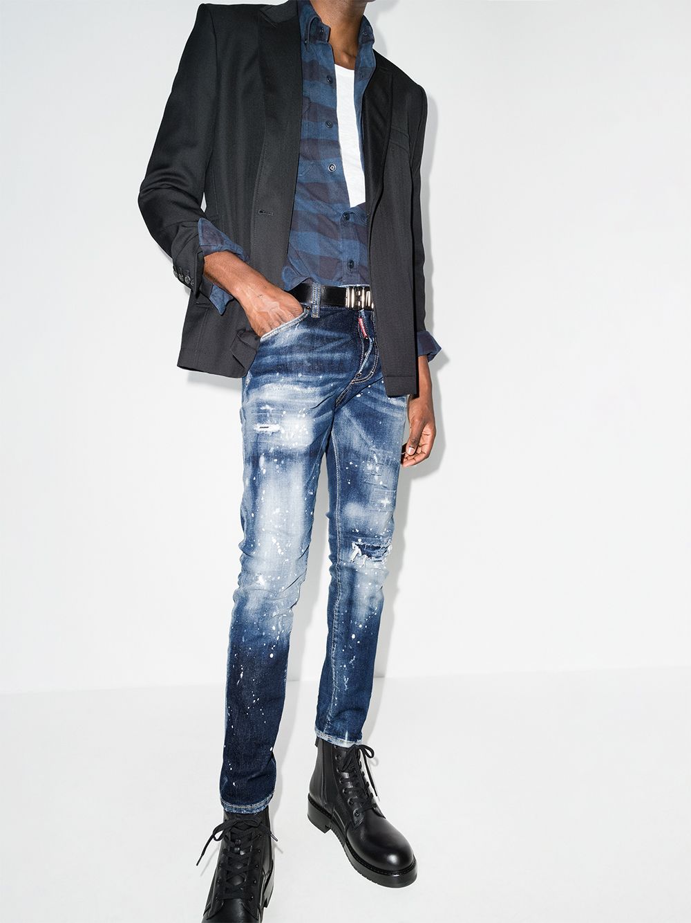 DSQUARED2 Skater skinny jeans Blue – MAISONDEFASHION.COM