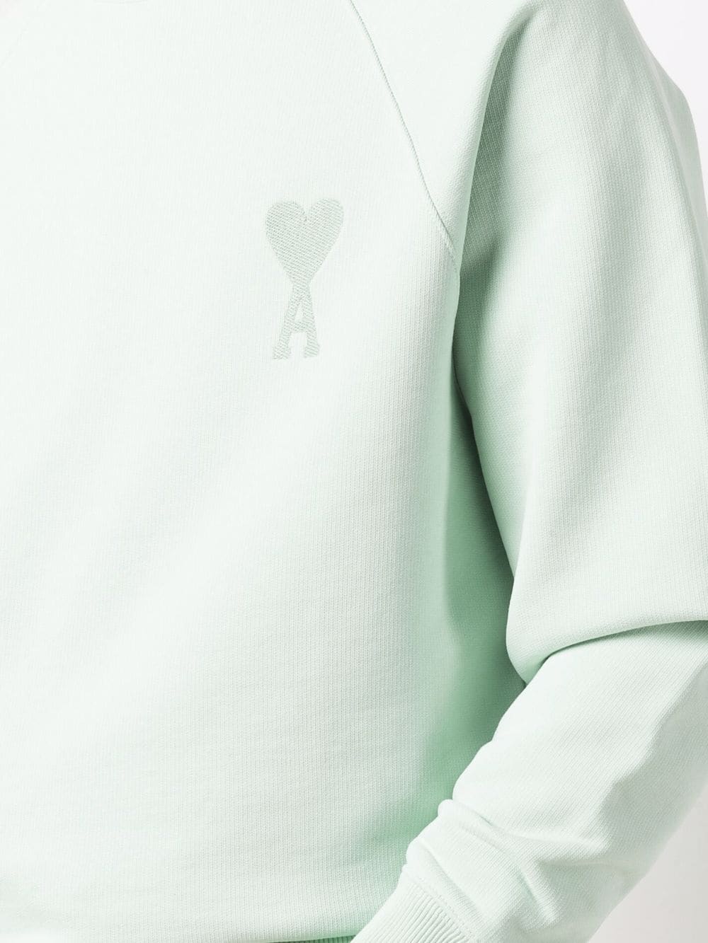 AMI De Coeur Logo Sweatshirt Green - MAISONDEFASHION.COM