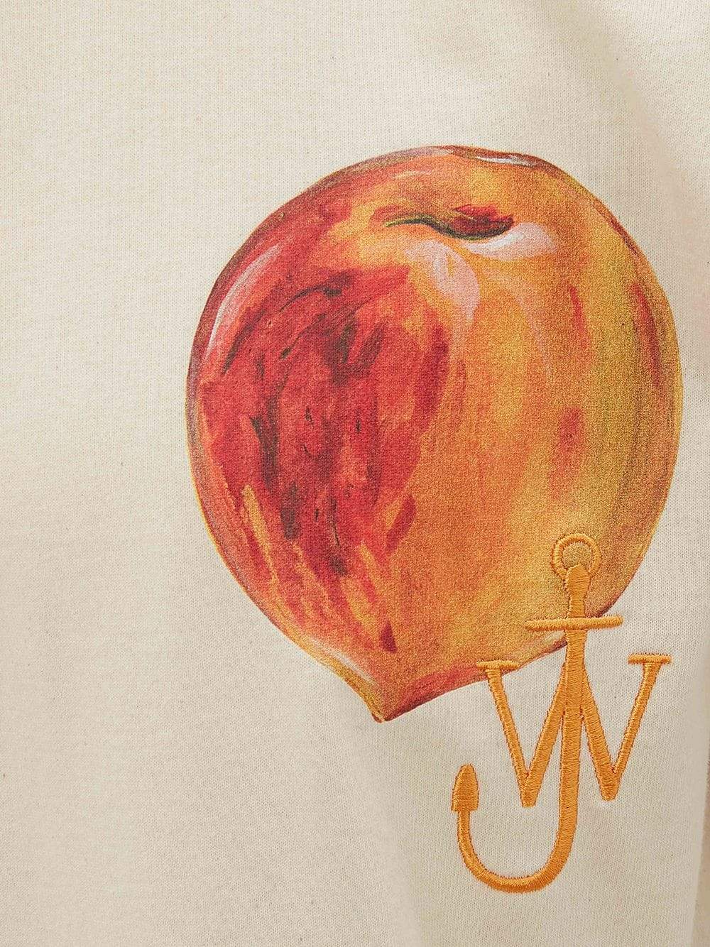 JW ANDERSON Printed Peach Logo T-Shirt White - MAISONDEFASHION.COM