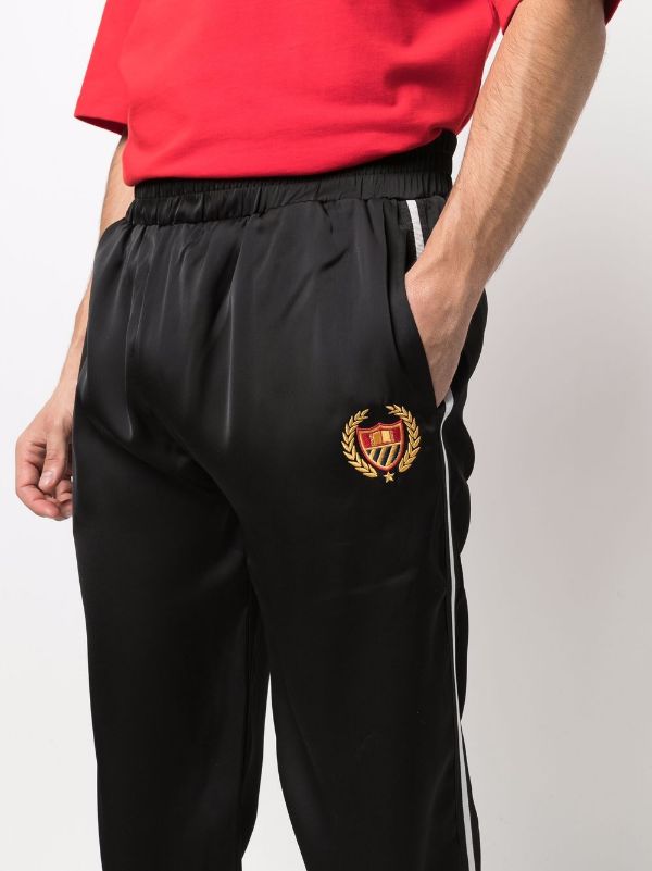 BEL-AIR ATHLETICS Logo Embroidered Track Pants Black - MAISONDEFASHION.COM