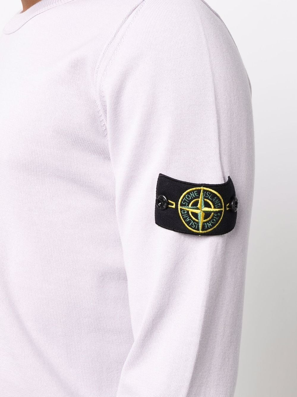 STONE ISLAND Compass badge crew-neck jumper Purple