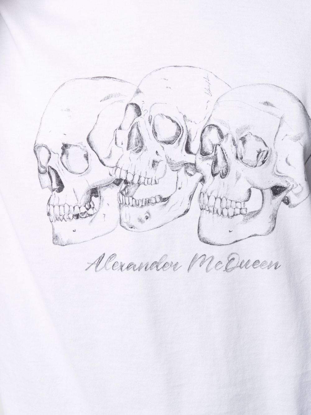 ALEXANDER MCQUEEN Rushmore Skull Print T-Shirt White - MAISONDEFASHION.COM