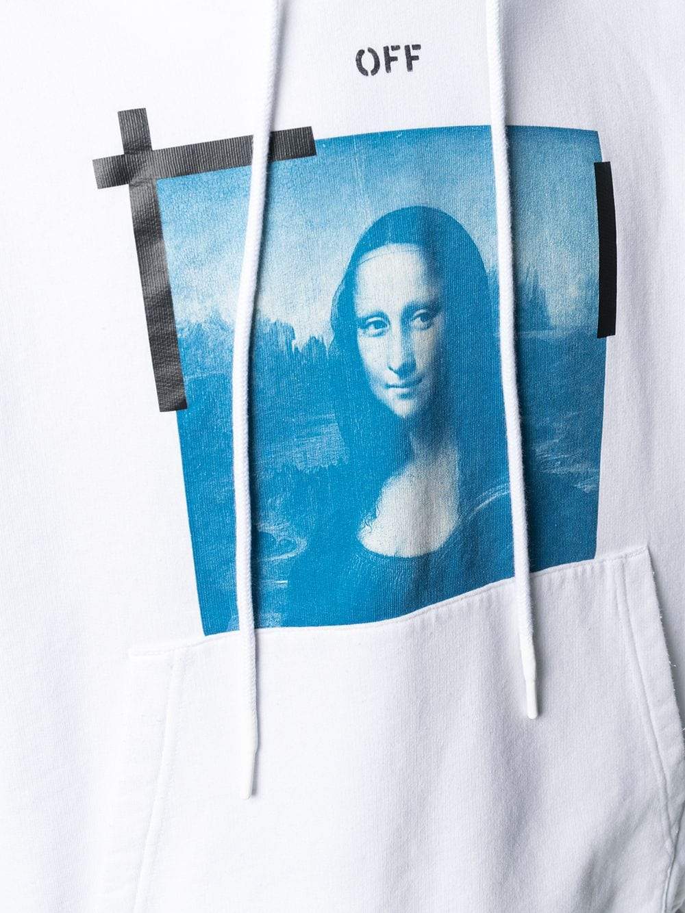 OFF-WHITE Blue Mona Lisa Over Hoodie White - Maison De Fashion 