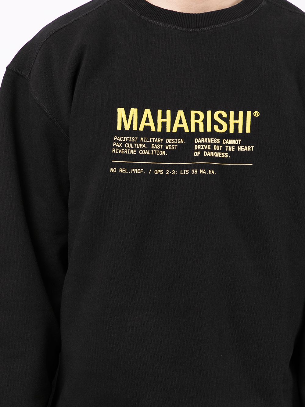 MAHARISHI Logo-print organic cotton sweatshirt Black - MAISONDEFASHION.COM
