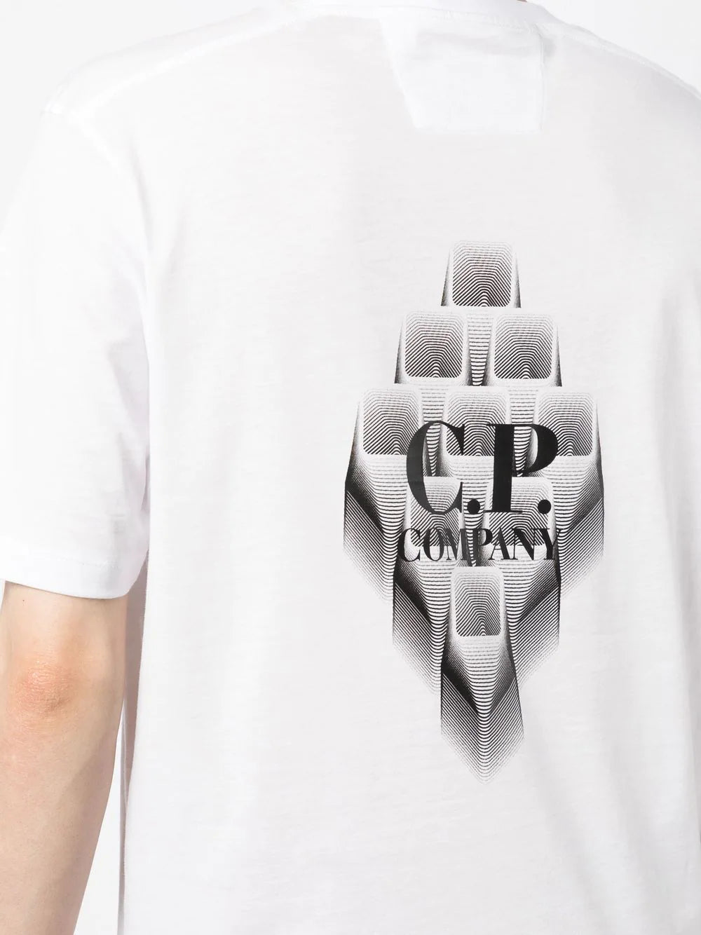 C.P. COMPANY Logo-print short-sleeved T-shirt White - MAISONDEFASHION.COM
