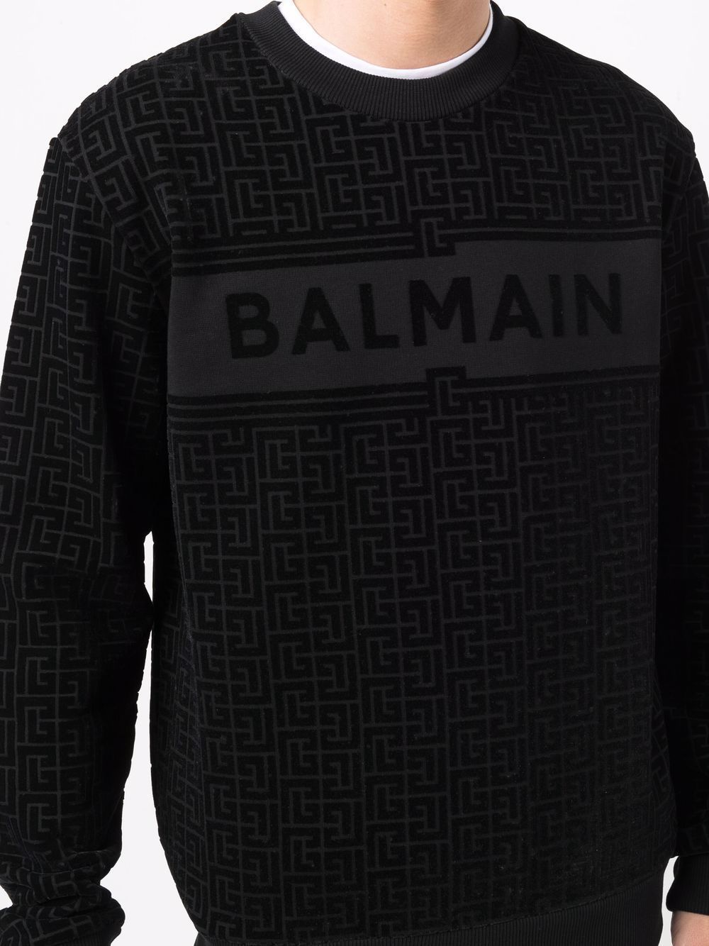BALMAIN Logo-printed sweatshirt Black - MAISONDEFASHION.COM