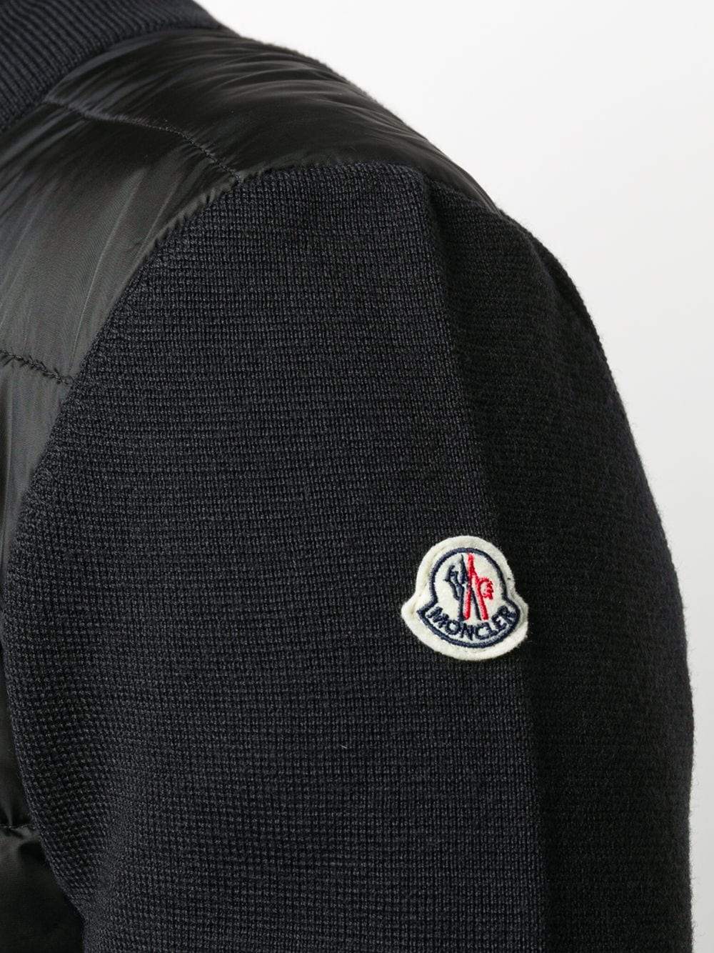 MONCLER padded-panel knitted jacket black - Maison De Fashion 