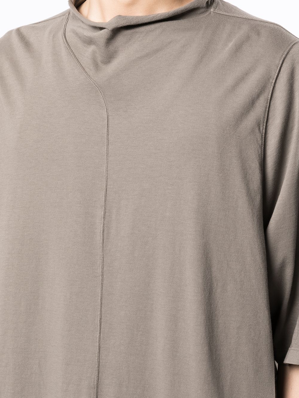 RICK OWENS DRKSHDW Mock neck long T-shirt Grey - MAISONDEFASHION.COM