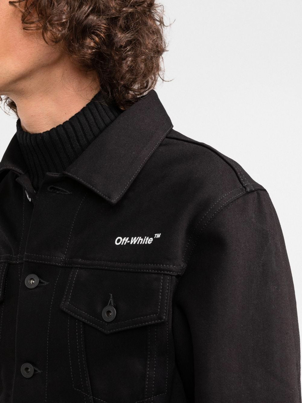 OFF-WHITE Diag Tag Slim Denim Jacket Black – MAISONDEFASHION.COM