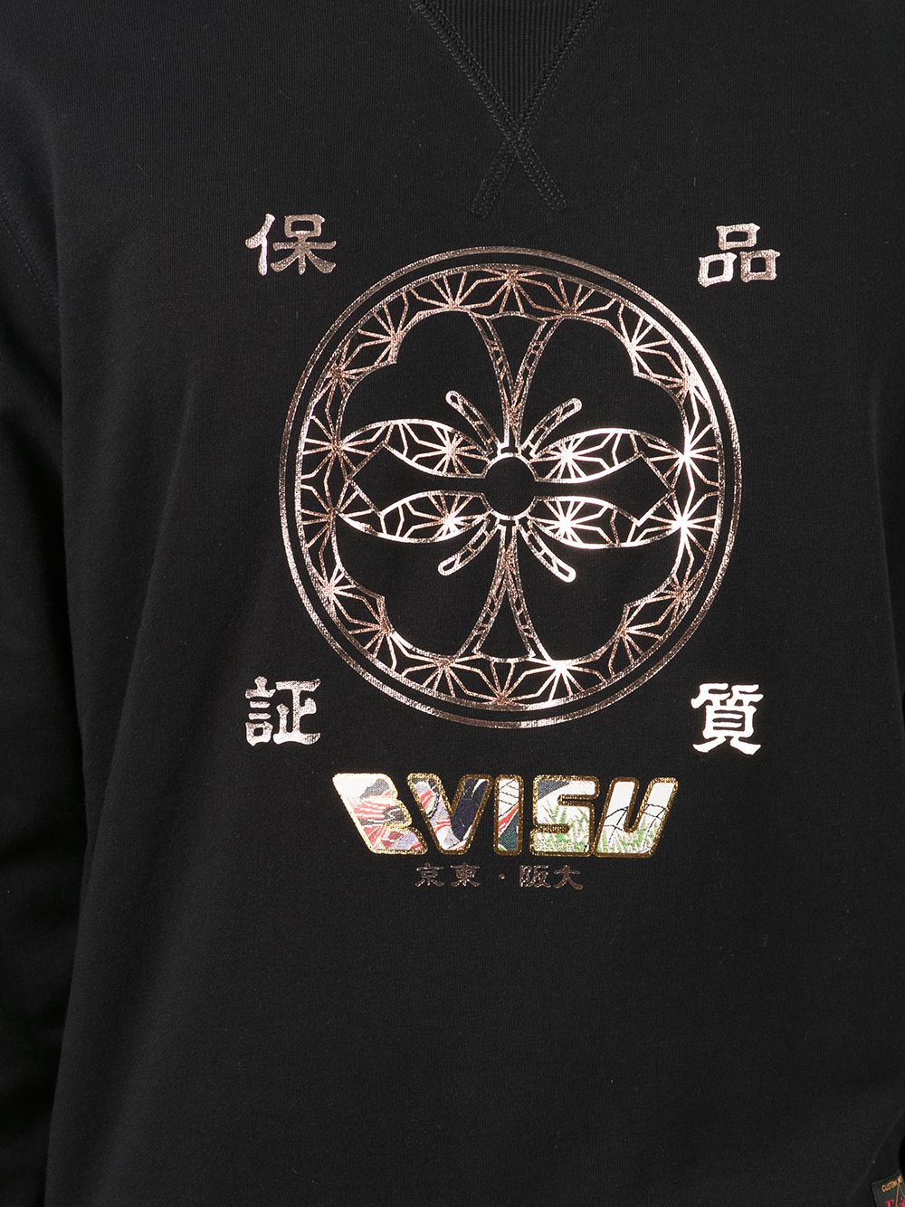 EVISU Logo print sweatshirt Black - MAISONDEFASHION.COM