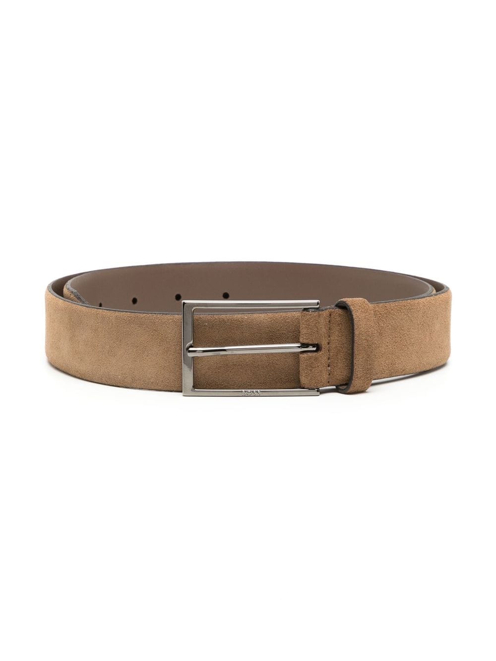 BOSS Leather Buckle Belt Medium Brown - MAISONDEFASHION.COM